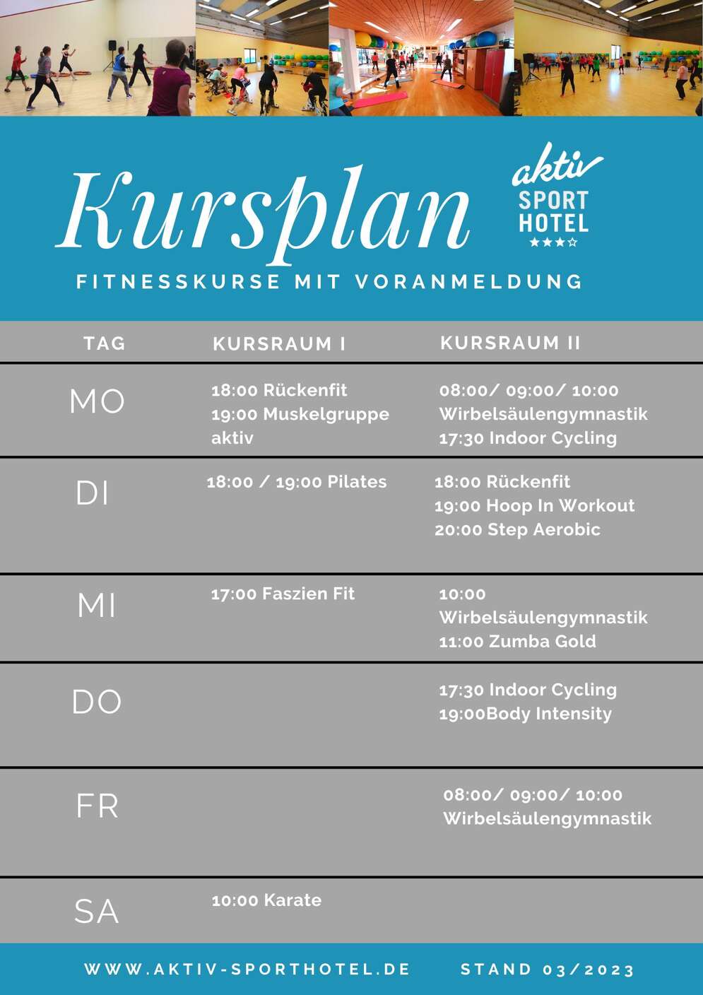 Sport- & Fitnesskurse | Kursprogramme | Aktiv Sporthotel Pirna